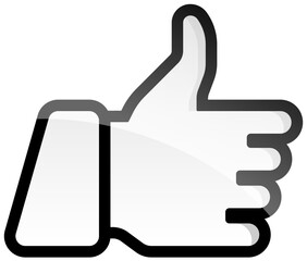 Realistic high detailed vector illustration of thumb up concept