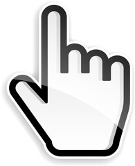 Vector illustration of hand cursor on white background