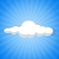 Abstract vector background of white cloud in blue sky