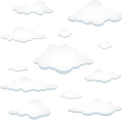 Abstract vector background of white clouds in sky