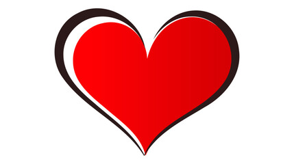 Red heart icon on white background. Love logo heart illustration