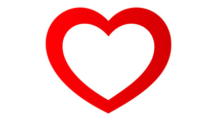 Red heart icon on white background. Love logo heart illustration