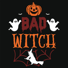 Best awesome happy Halloween day boo witches candy spooky typography or graphics tshirt design