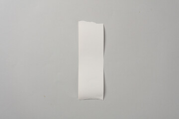 Blank Cash Receipt Sales Check on gray background