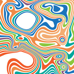 ABSTRACT ILLUSTRATION MARBLED TEXTURE LIQUIFY PSYCHEDELIC PASTEL COLORFUL DESIGN. OPTICAL ILLUSION BACKGROUND VECTOR DESIGN