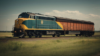 Obraz premium freight train locomotive with freight