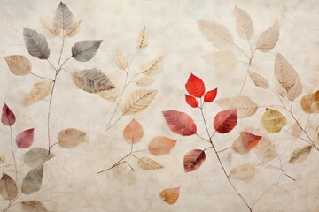 A mulberry paper background with flowers