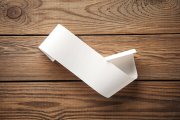 Blank Cash Receipt Sales Check on wooden background