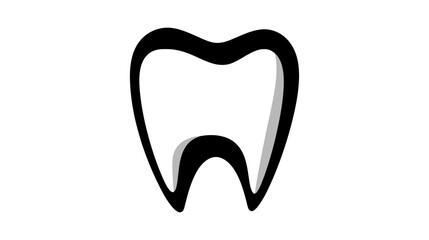 Tooth icon vector on white background