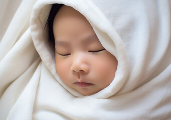 Fototapeta na wymiar Adorable little portrait boy cute infant beauty face newborn baby children childhood