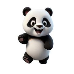 Cartoon animal, cute baby panda cub