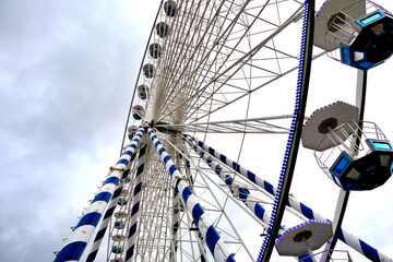 Giant Ferris Wheel ride on Pierre Lataillade Pier in the seaside resort of Arcachon, France
