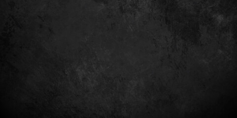 Black stone wall texture grunge rock surface. dark gray concrete background backdrop. wide panoramic banner. old wall stone for dark black distressed grunge background wallpaper rough concrete wall.