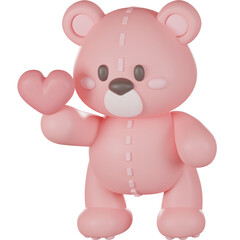 Valentine teddy bear 3d Illustration