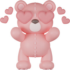 Valentine teddy bear 3d Illustration