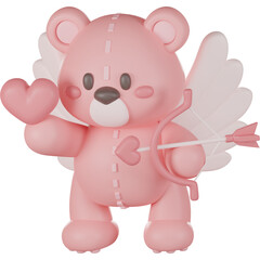 Valentine teddy bear 3d Illustration