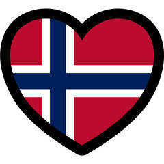 Fototapeta premium norwegian flag heart shape norway