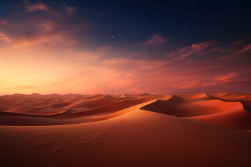 Fototapeta premium Golden Sands: Majestic Desert Landscape at Sunrise