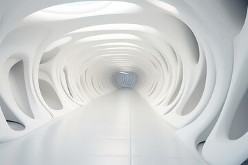 Twisted White Shapes in a Modern Passage