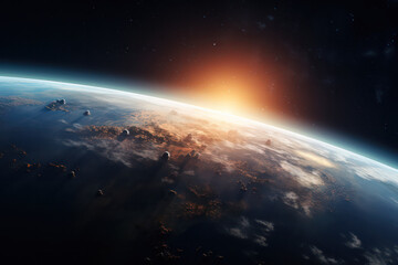 Sunrise Over Earth, The Orb of Life Awakens to a New Day