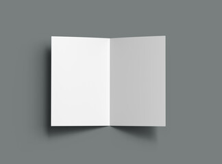 Blank A4 Half Sheet Fold brochure 3d render to present your design.