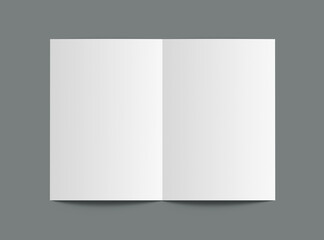 Blank A4 Half Sheet Fold brochure 3d render to present your design.