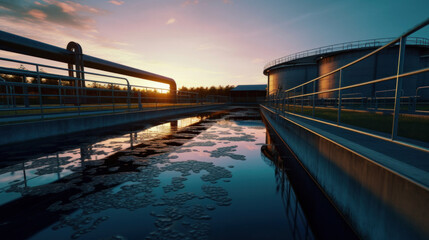 A water treatment plant or Sewage treatment plant.