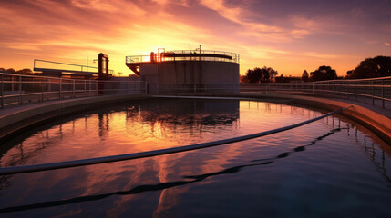Fototapeta premium A water treatment plant or Sewage treatment plant.