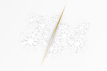 Year 2024 white abstract design with snowflakes for New Year design.