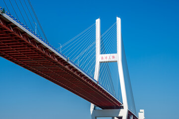 Nanpu Bridge on the Huangpu River in Shanghai, China