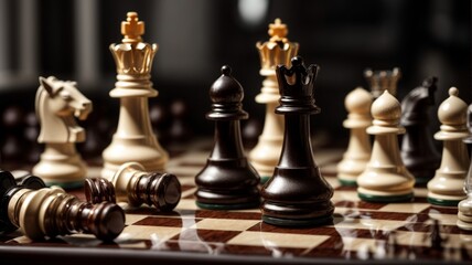 chess pieces on the board