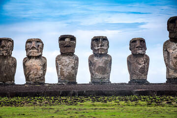 moais in Tongariki, Rapa Nui, Easter Island