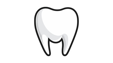 Tooth icon vector on white background