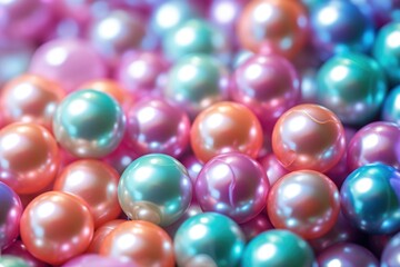 Multicolored shiny mother-of-pearl wall background with pearls