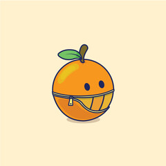 Orange With Zipper Slider Design Vector