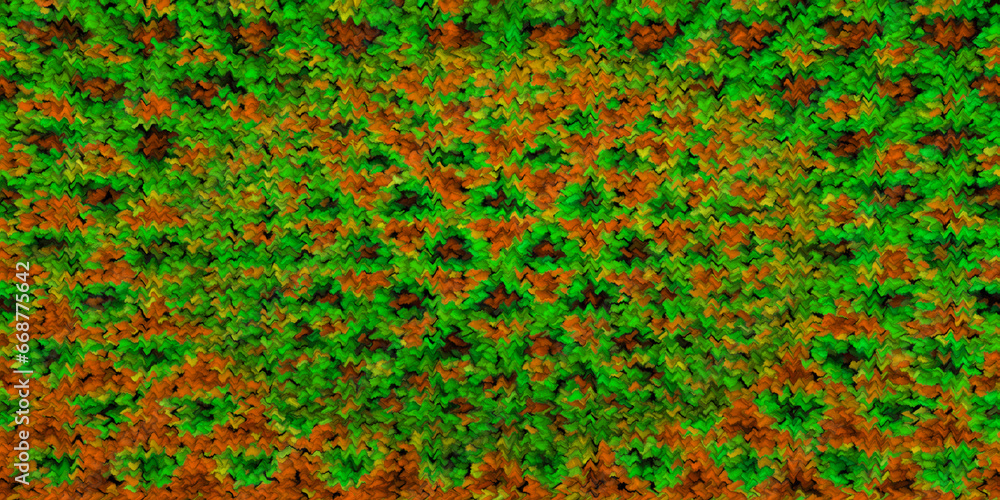 Aufkleber exploding elliptical green and brown triangular beaded design