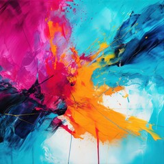 Bold strokes define abstract art