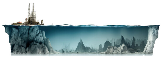 Iceberg, part above water, isolated. - obrazy, fototapety, plakaty