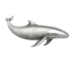 Fototapeta premium Vintage-style engraving of Baird's Beaked Whale on white background, reminiscent of 1800s illustrations.