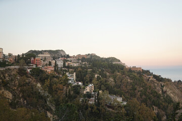 Fototapeta na wymiar The panorama of Taormina, Sicily, Italy