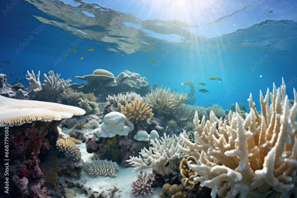 Wall mural Ocean damage: Coral bleaching & acidification