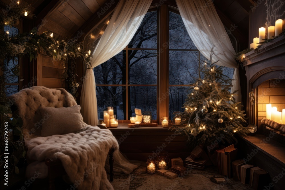 Sticker Festive Cozy Reading Nook