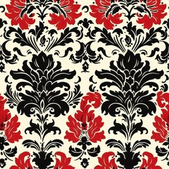 Seamless Damask throw blanket pattern.