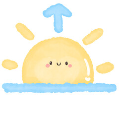 Sunrise element in watercolor