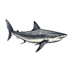 Vintage Dogfish Shark Engraving Illustration on White