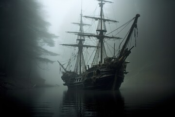 Fog reveals spooky ghost vessel