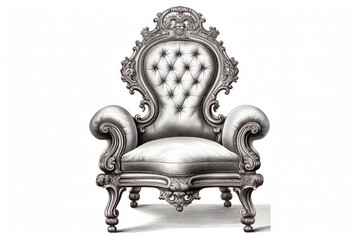 Victorian Chair Engraved on White- A Classic Design