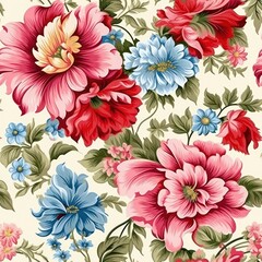 Obraz premium Seamless Floral Bedding Pattern: Tilable Design