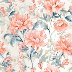 Seamless & Tilable Floral Shower Curtain Pattern