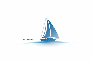 A simplistic and minimalist logo portraying a gracefully contoured sailboat with clean lines and unadorned elegance, evokes the spirit of tranquility and adventure